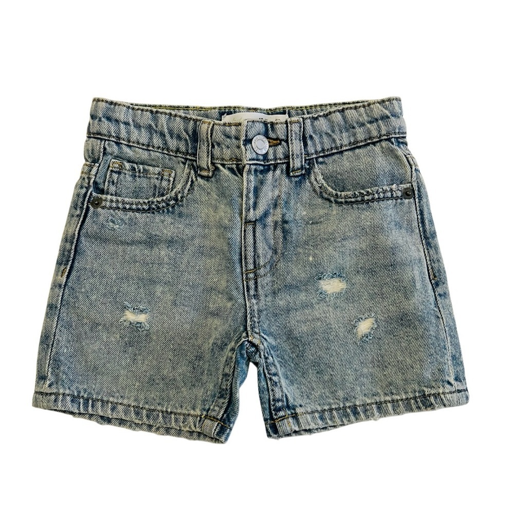 Zara Blue Denim Shorts Vintage-Inspired Distressed